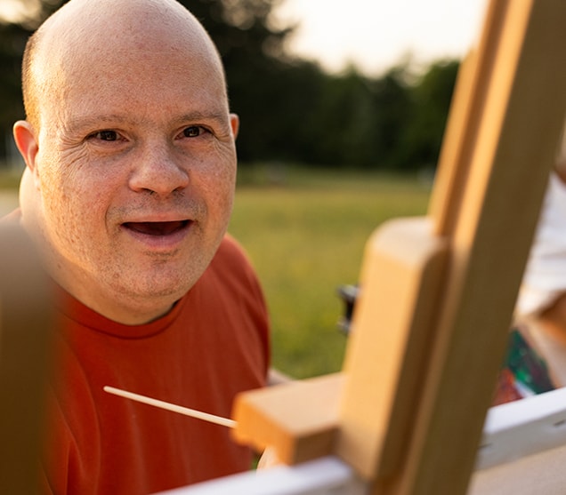 Photo of man painting 