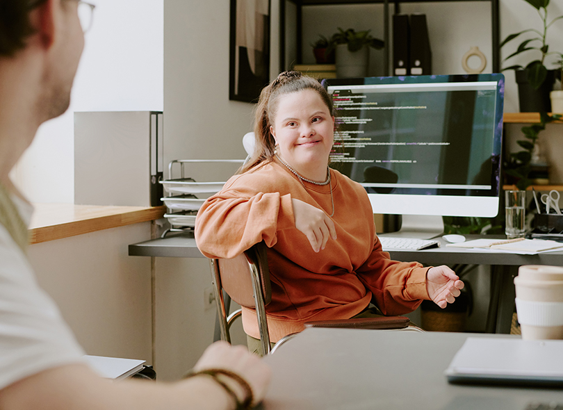 Girl working on computer 