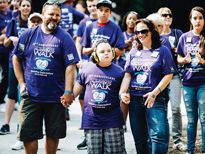 Group of people at Down Syndrome awareness walk