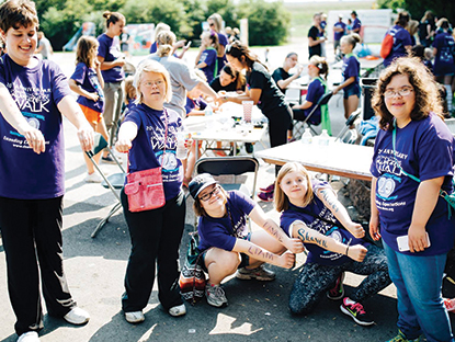 Group of people at Down syndrome walk