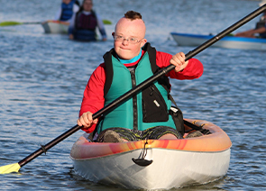 Boy in canoe