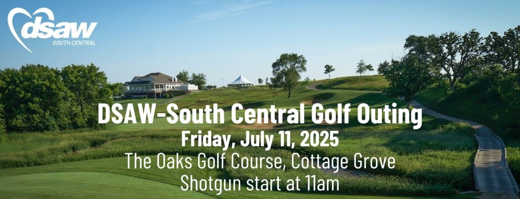 Photo of golf course with details of event 