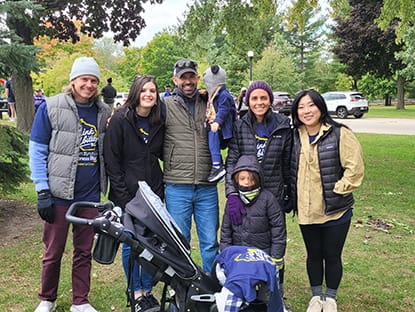 Group smiling at camera