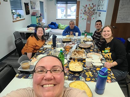 People eating meal together